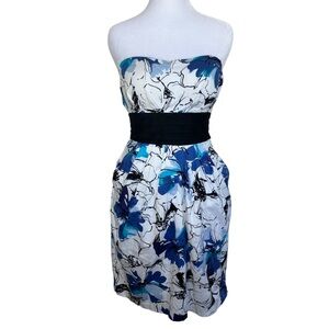 VTG Y2K Snap Floral Mini Dress with Tie-back Waistband (with pockets!)